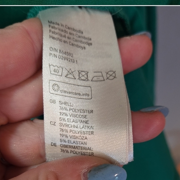 Medium H&M Emerald Sleeveless Mini Dress V Neck Flowy Vintage Pinup 90s - Picture 2 of 5